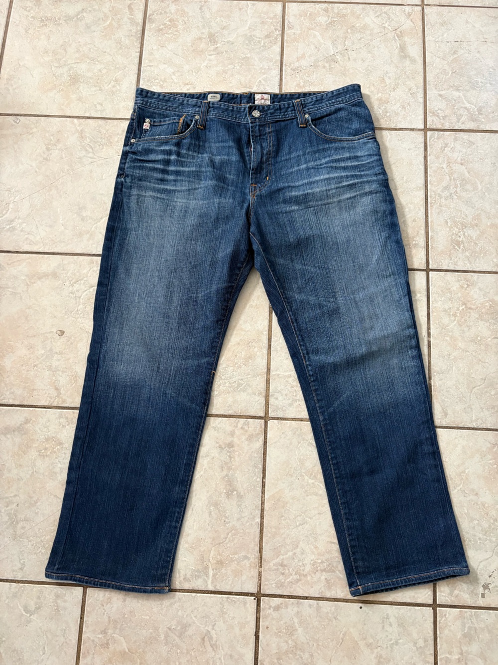 AG Adriano Goldschmied Dark Blue Relax Fit Denim Straight Leg Jeans